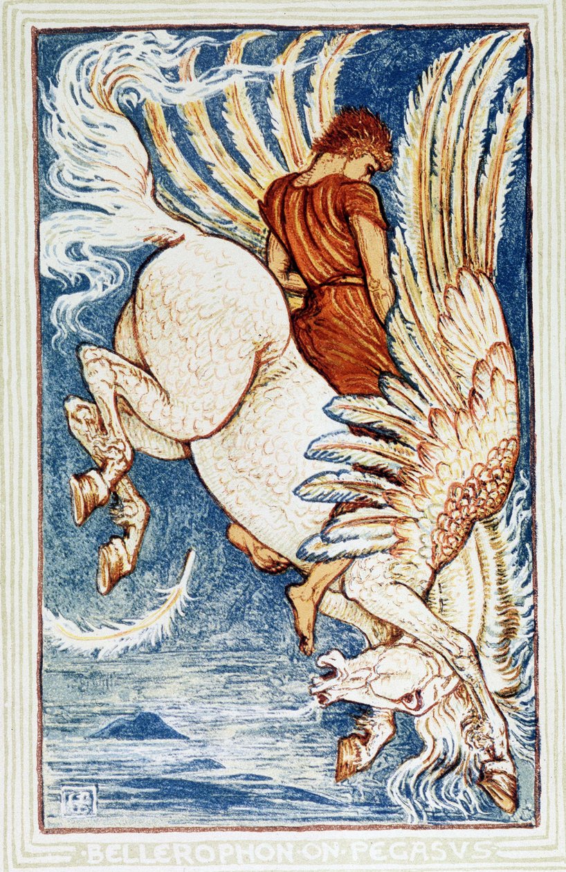 Bellerophon na Pegasu od Walter Crane