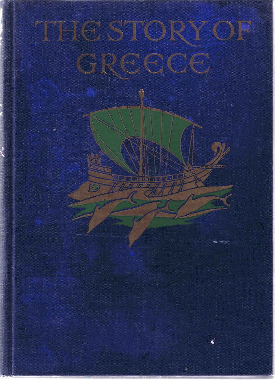 Design přední desky, ilustrace z Příběhu Řecka, 30. léta 20. století od Walter Crane