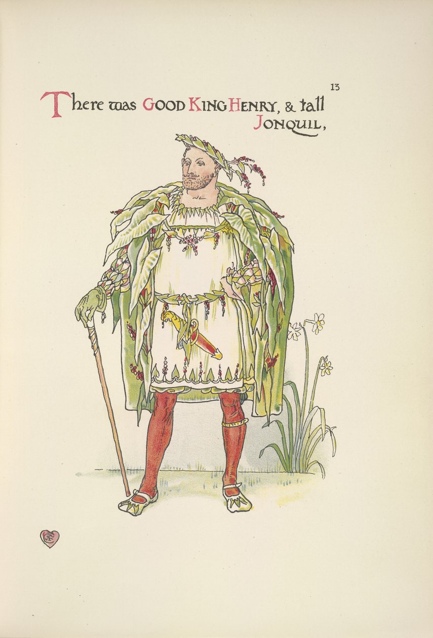 Dobrý král Jindřich. Muž oblečený jako Jindřich VIII od Walter Crane
