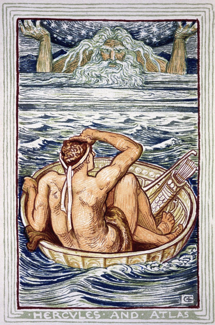 Herakles a Atlas od Walter Crane