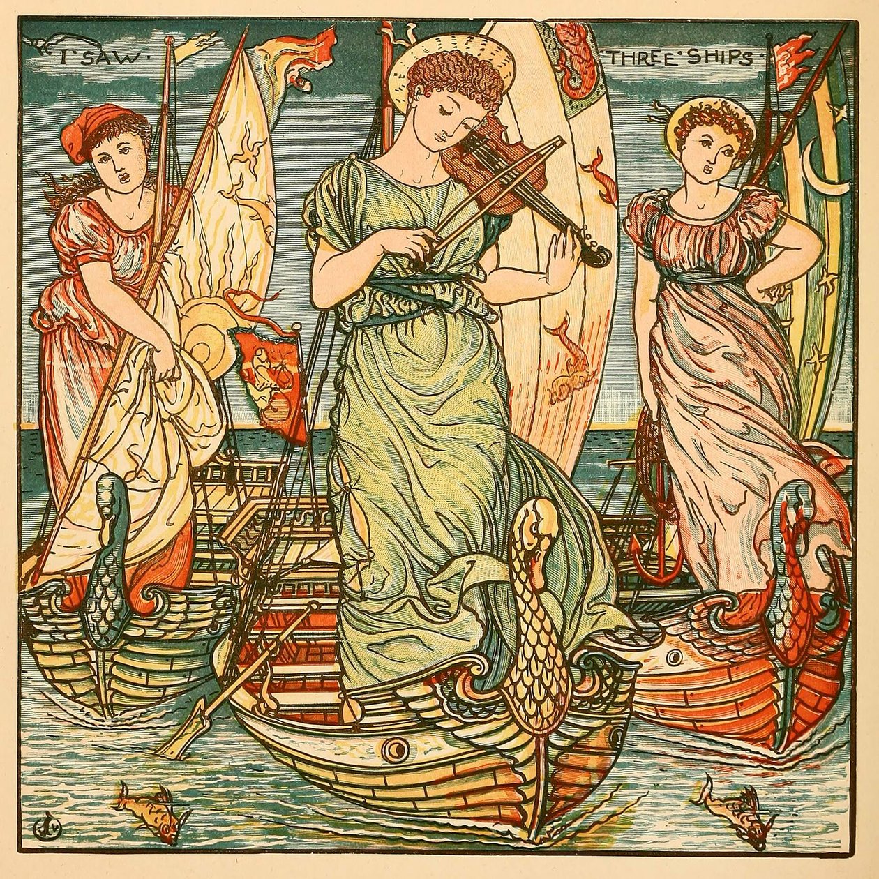 Viděl jsem tři lodě, z knihy Walter Crane