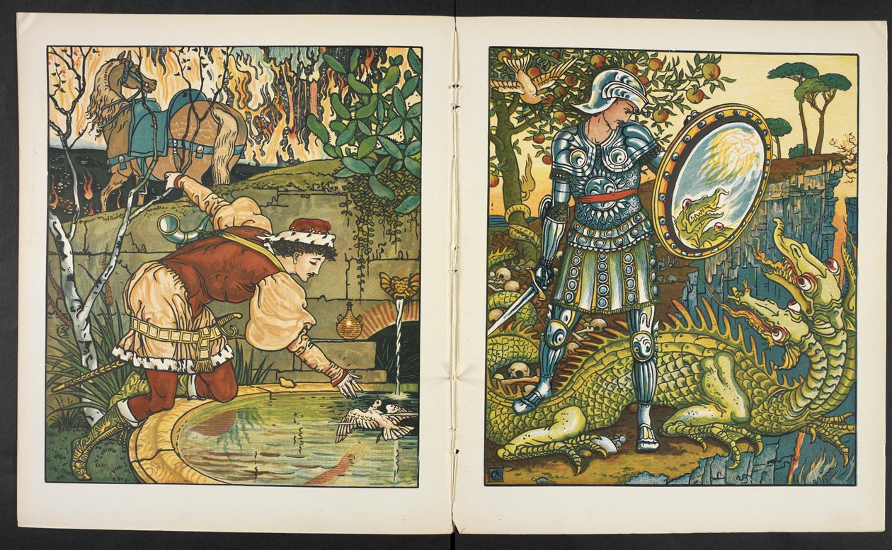 Ilustrace k příběhu, princezna Belle étoile. od Walter Crane