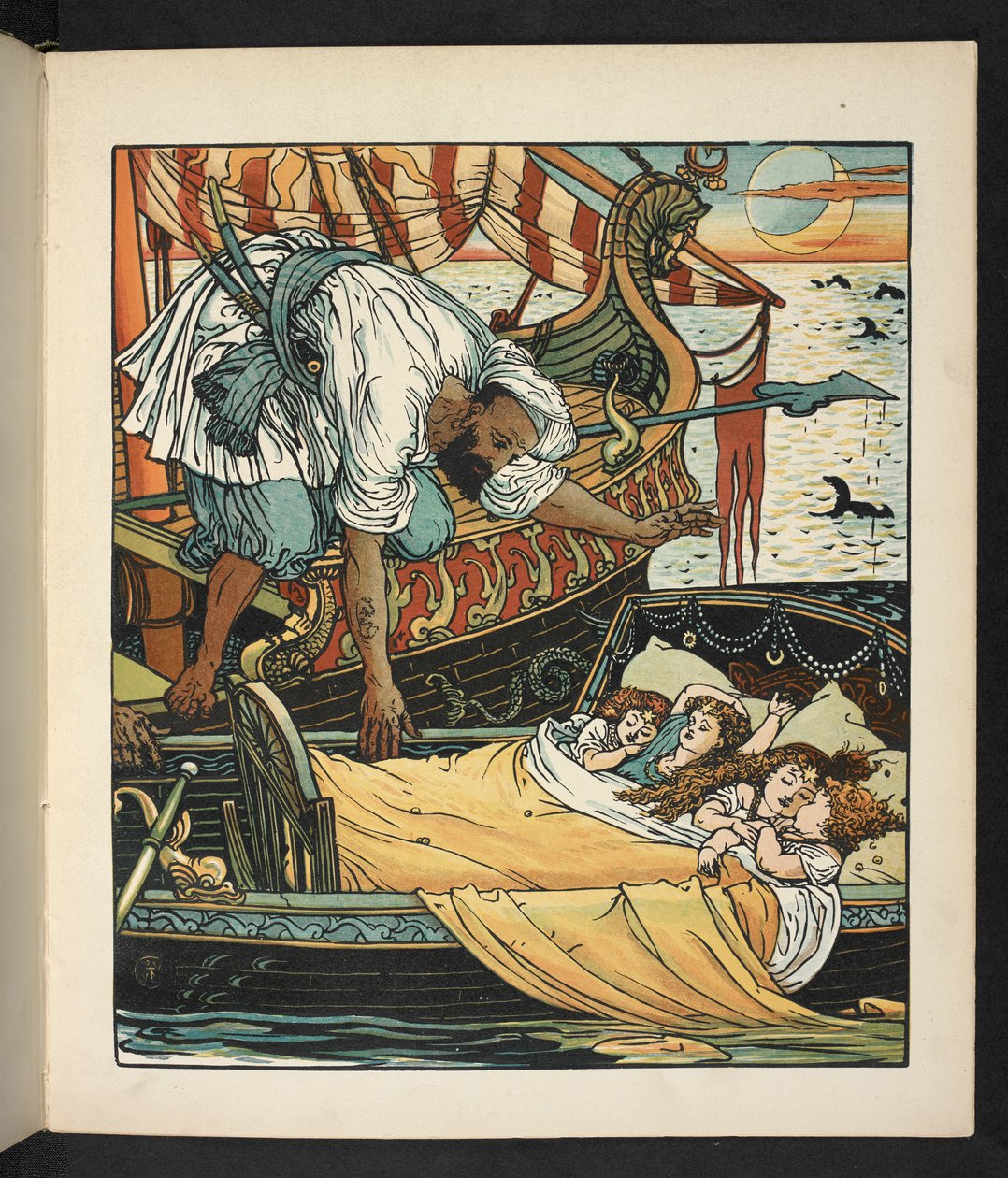 Ilustrace k příběhu, princezna Belle étoile. od Walter Crane