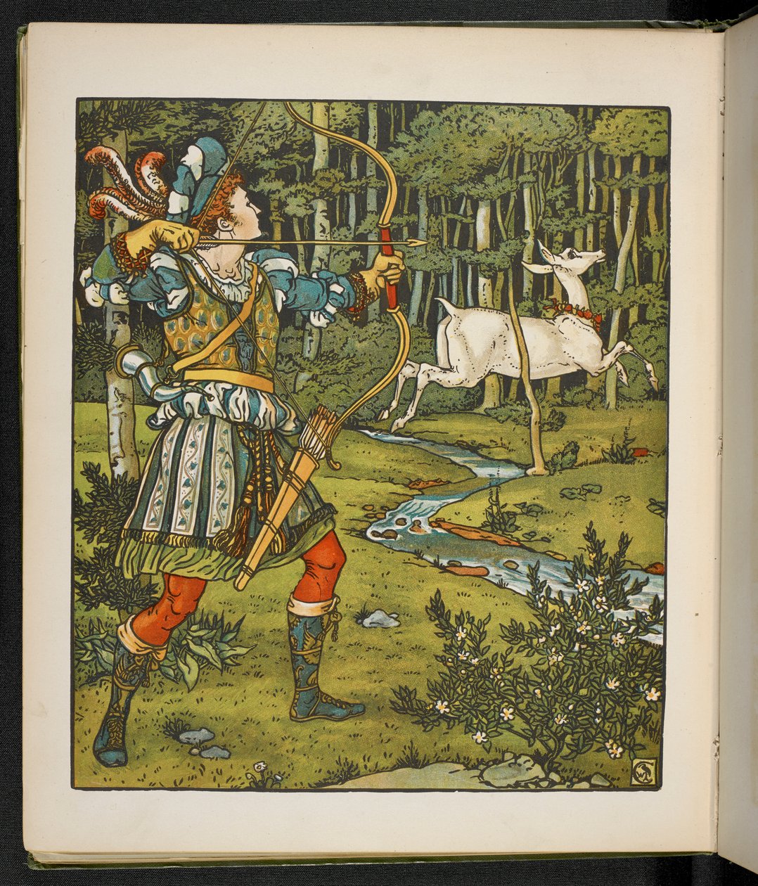Ilustrace k příběhu, Hind in the wood. od Walter Crane