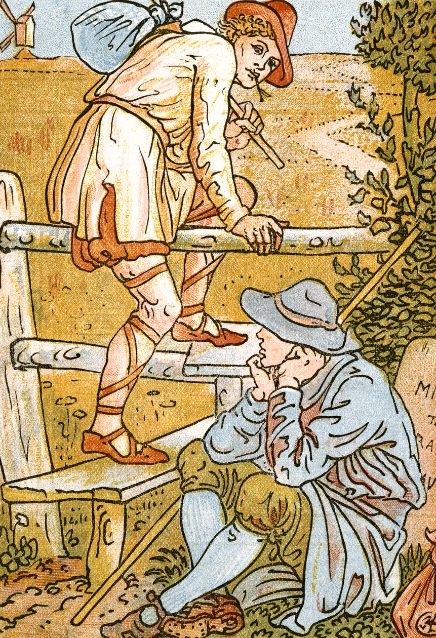 Jog On, Jog On, ilustrace písní z Pan-Pipes, A Book of Old Songs, nově aranžované as doprovody Thea. Marzials, vydané v Londýně nakladatelstvím George Routledge & Sons, 1884 (de od Walter Crane