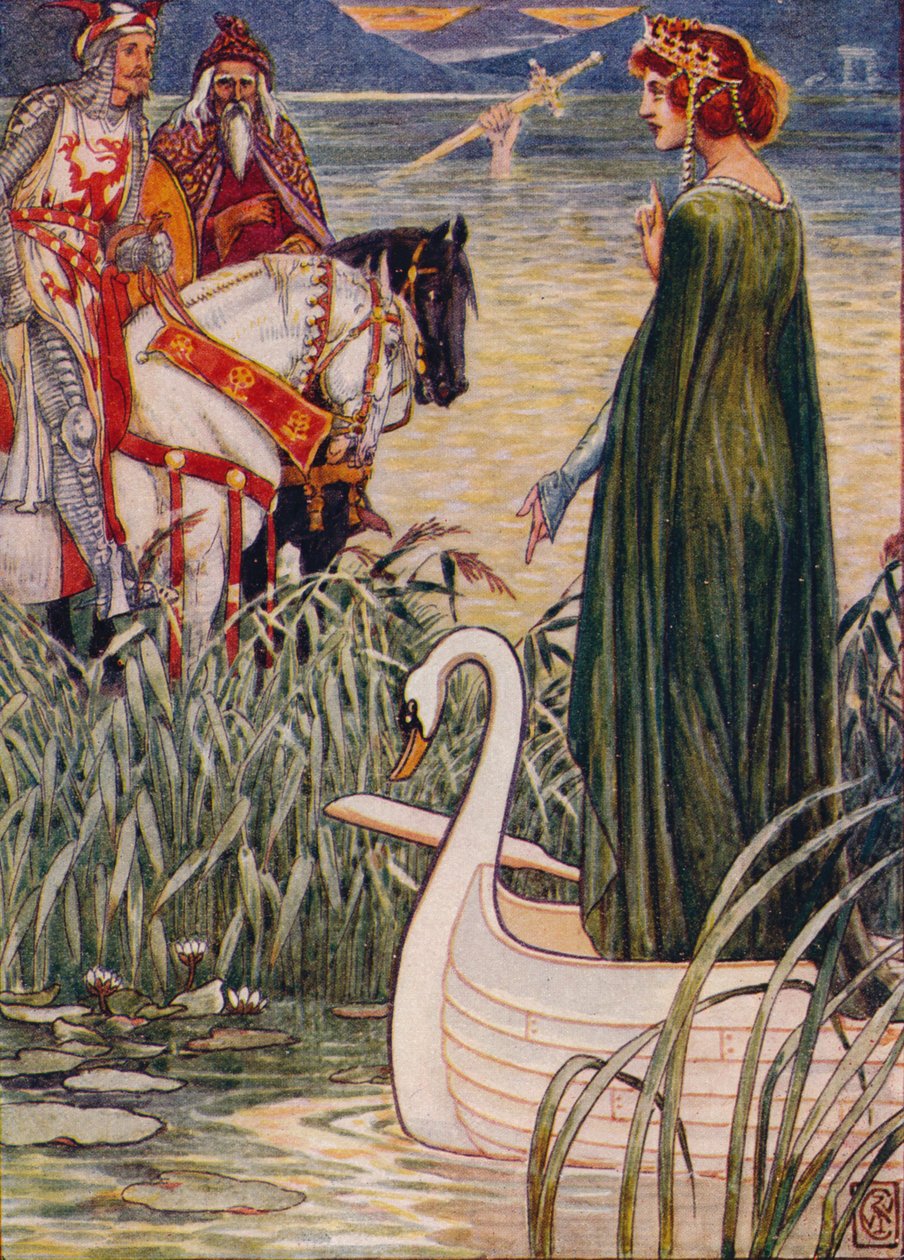 Král Artuš žádá Paní jezera o meč Excalibur, 1911. od Walter Crane