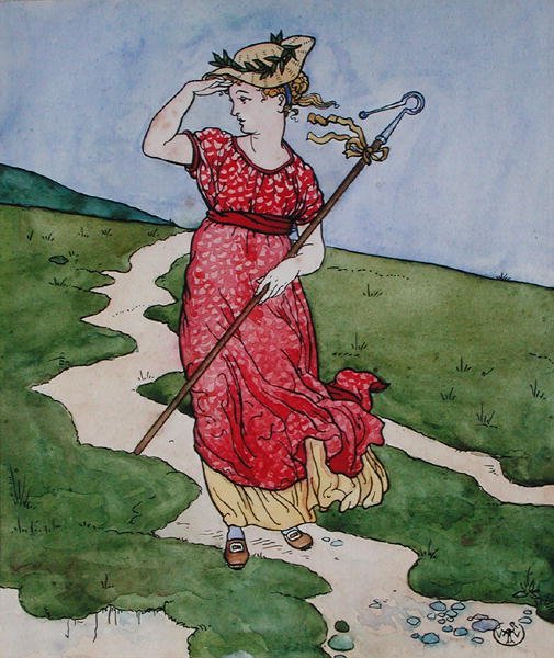 Malý Bo-Peep (barva těla na papíře) od Walter Crane