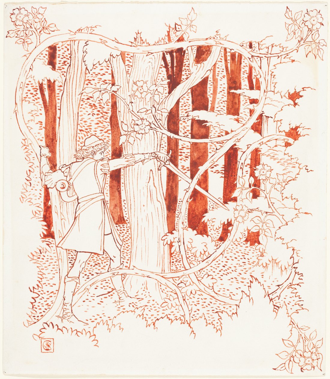Prinz Charming im Wald od Walter Crane