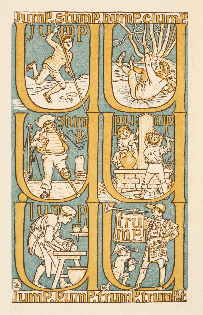 Rýmovaná slova končící na písmeno P. Pro ilustraci použití písmene U. Zlatý základ. od Walter Crane