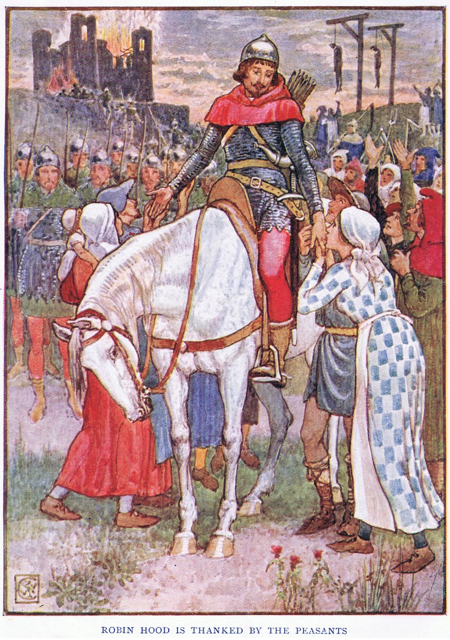 Robin Hood, přítel rolníků, kolem roku 1920 od Walter Crane