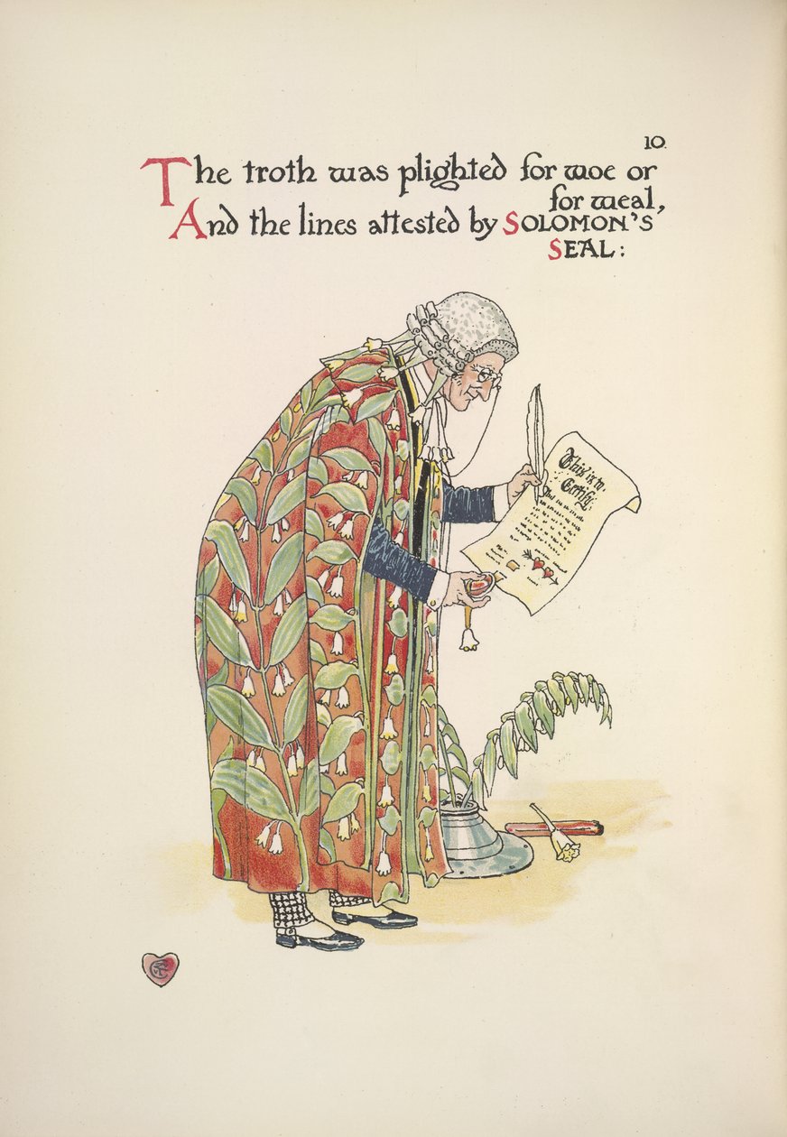 Zapečetění svatebního listu od Walter Crane