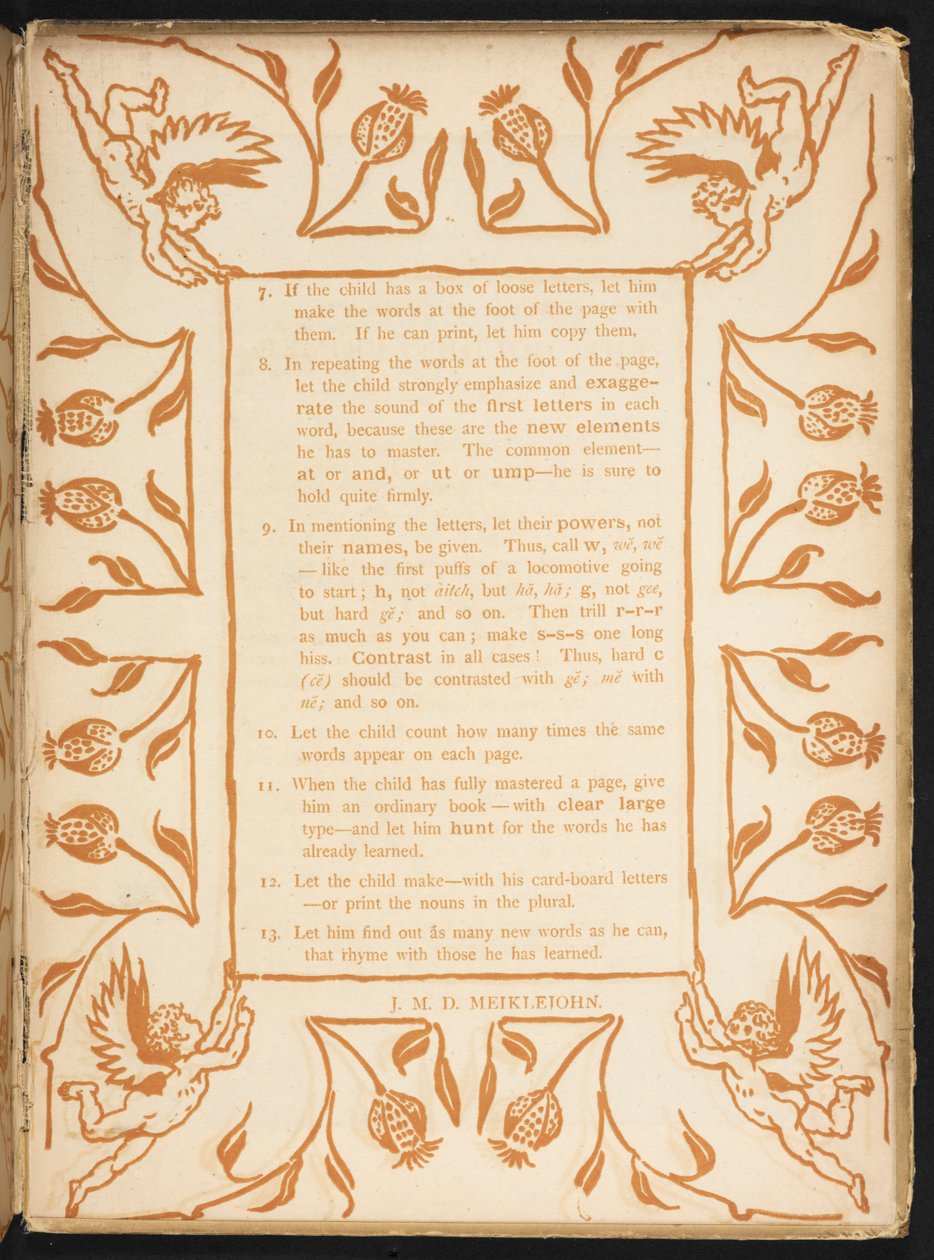 Text s květinovým řádem. Zlatý základ. od Walter Crane