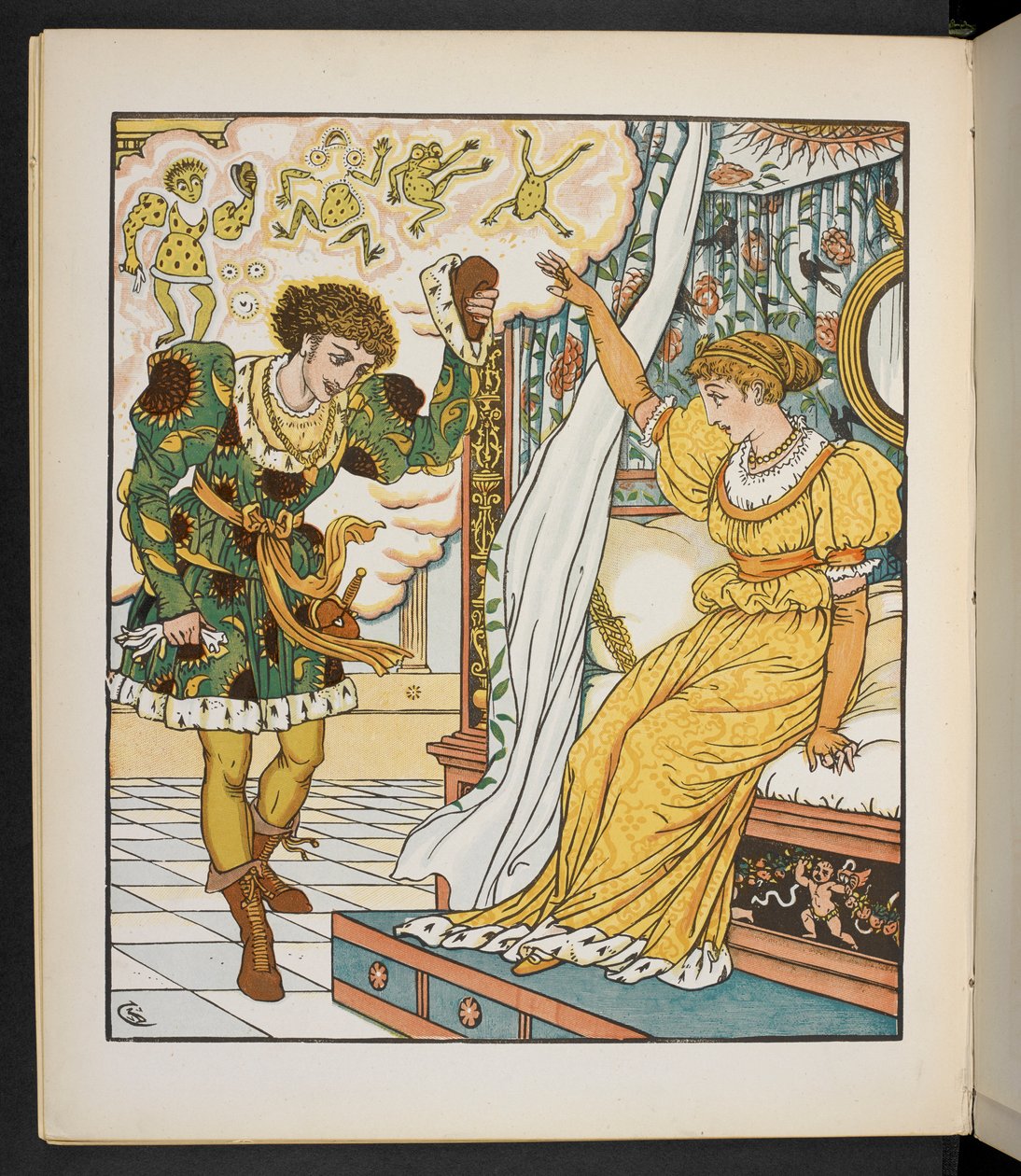 „Králova dcera a žába“ od Jakoba a Wilhelma Grimmových (litografie) od Walter Crane