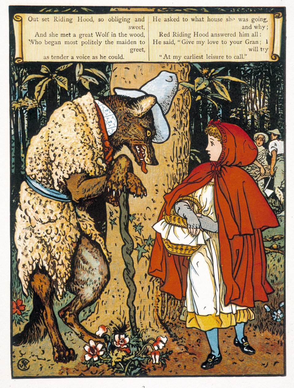 Červená karkulka (setkání s vlkem) - John Lane, Walter Crane