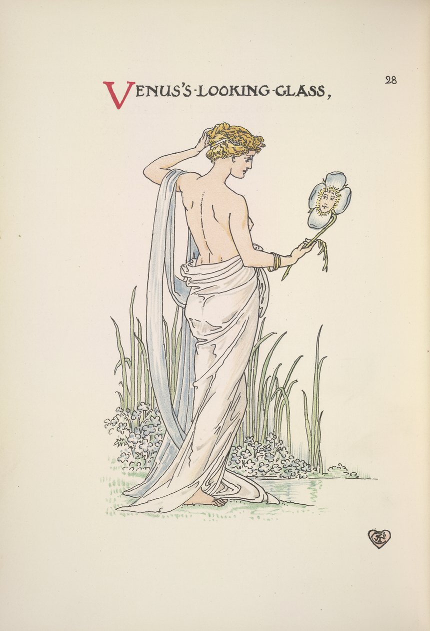Venušino zrcadlo. Žena, která se obdivuje v zrcadle od Walter Crane