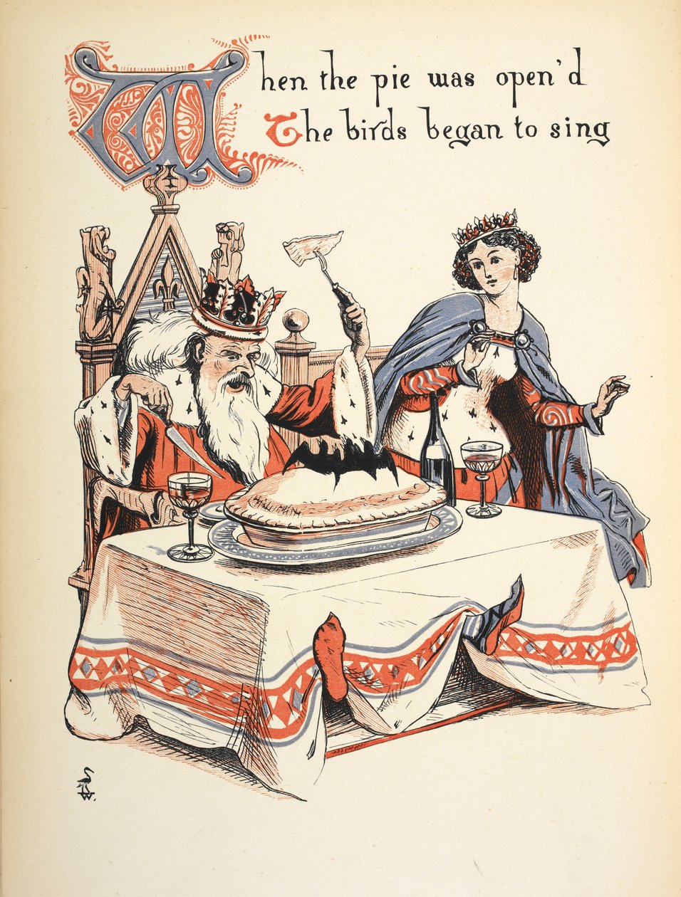 Když se koláč otevřel, ptáci začali zpívat. od Walter Crane