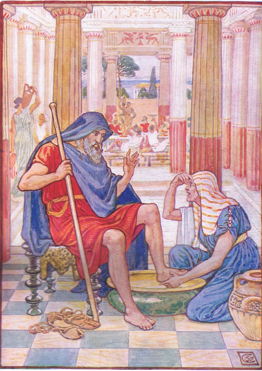 Ano, opravdu, ty jsi Odysseus, ilustrace z Příběhu Řecka, 30. léta od Walter Crane