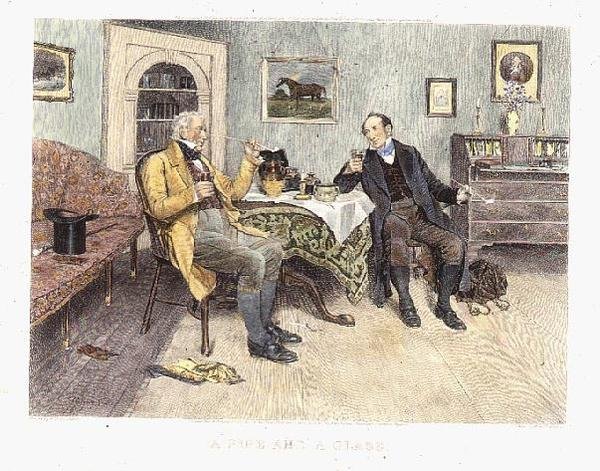 A Pipe and a Glass, publikoval 1896 (akvatinta) od Walter Dendy (after) Sadler