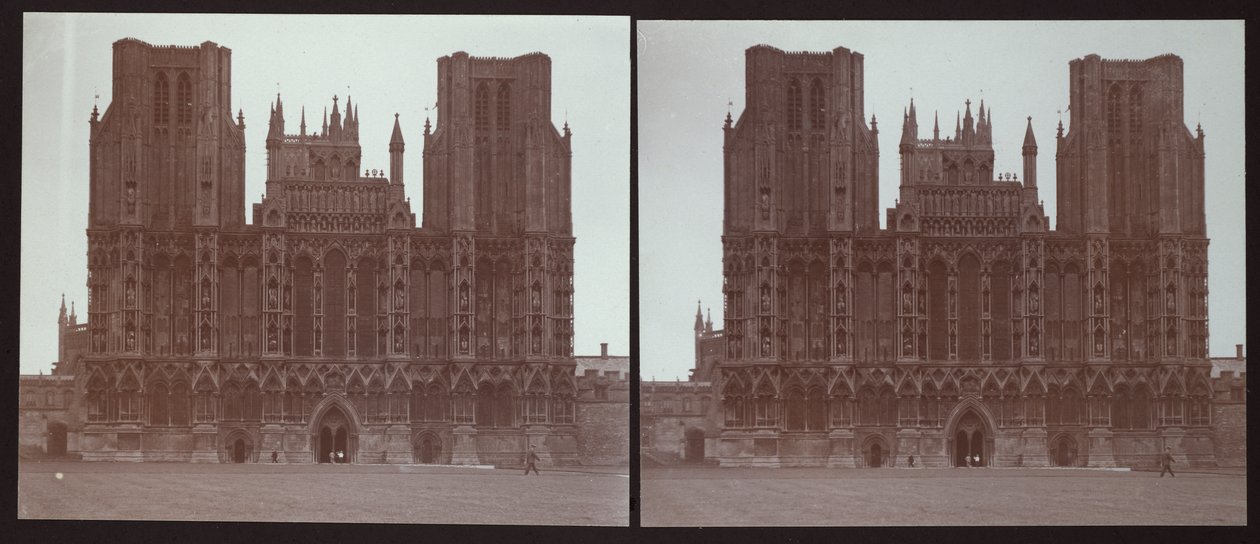 Katedrála ve Wellsu, Cathedral Green, Wells, Mendip, Somerset, 1913. od Walter Edward Zehetmayr