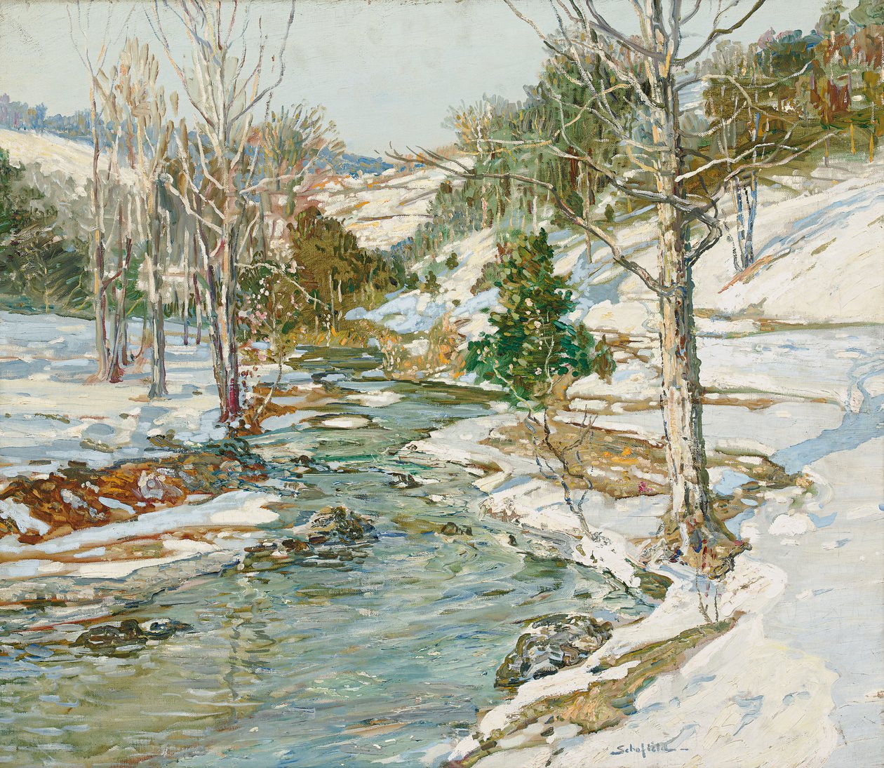 Blížící se jaro (olej na plátně) od Walter Elmer Schofield