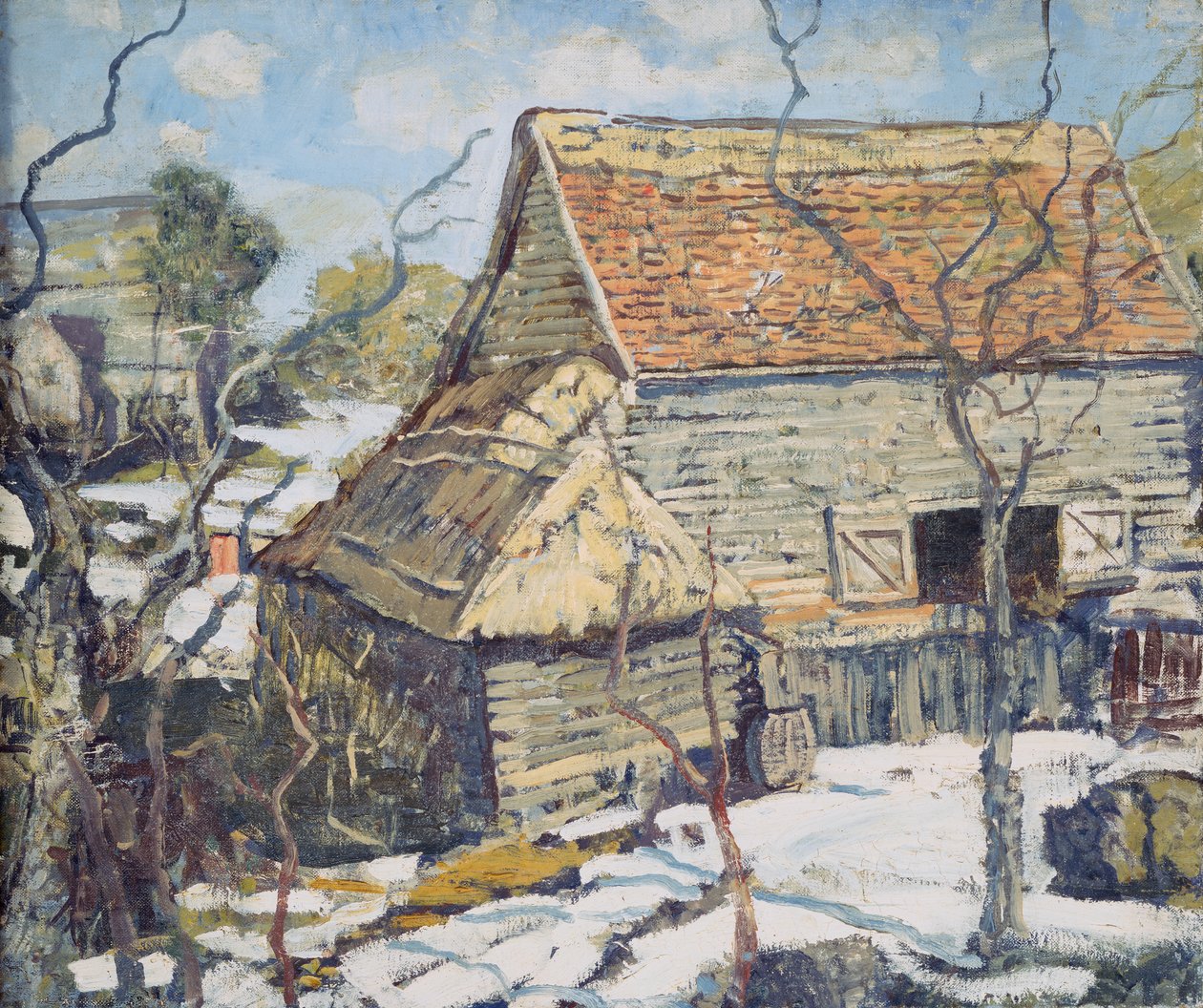 Pennsylvania stodola ve sněhu od Walter Elmer Schofield