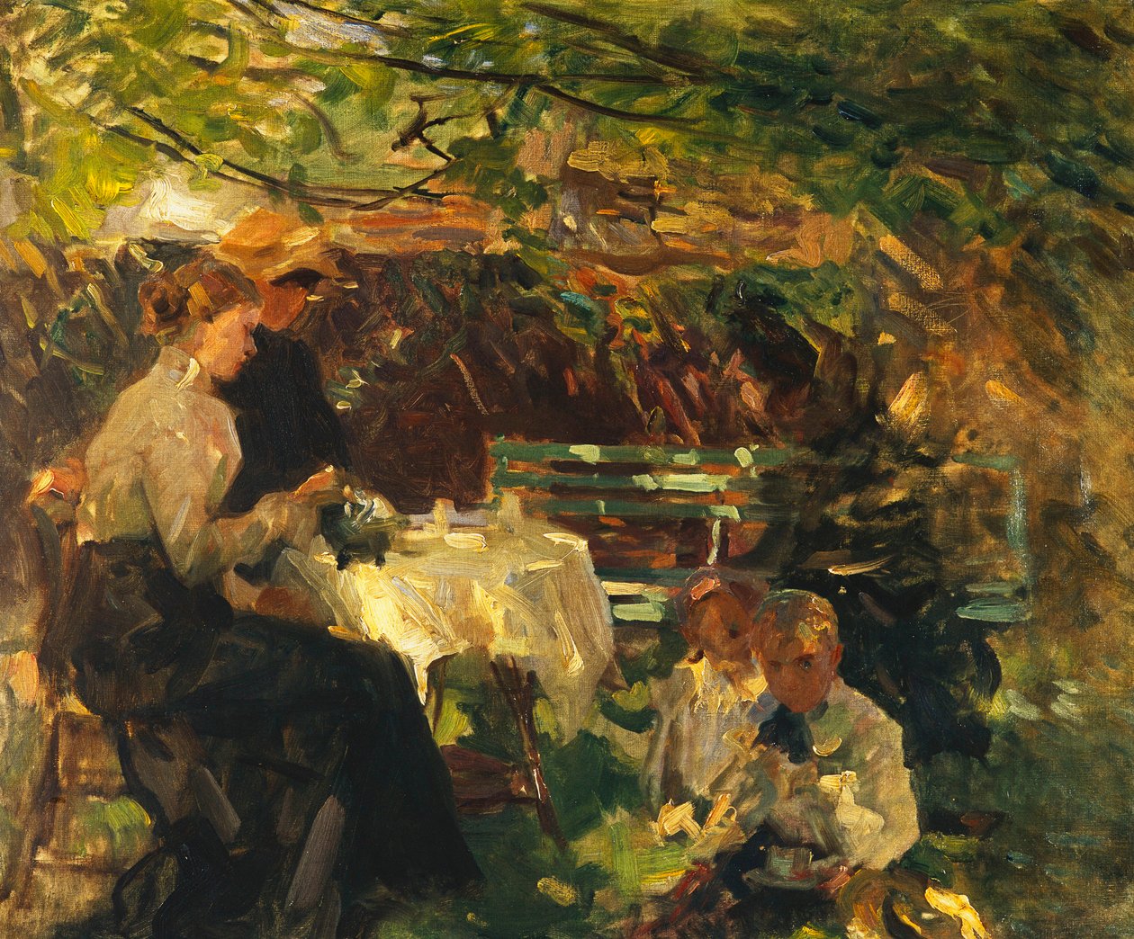 Čaj v zahradě, kolem roku 1902 od Walter Frederick Osborne