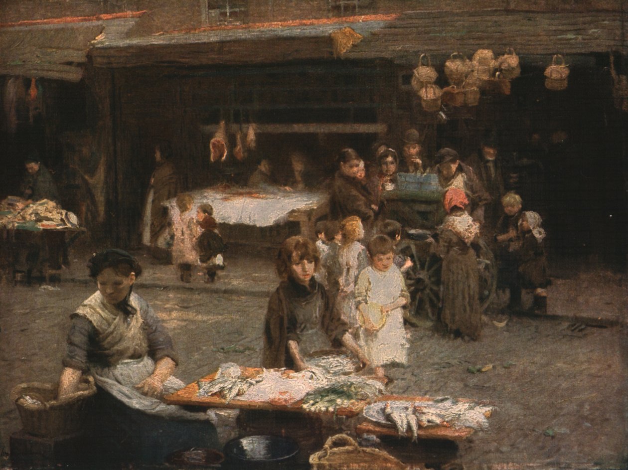 Rybí trh, Patrick Street, Dublin, konec 19. století, c1930. od Walter Frederick Osborne