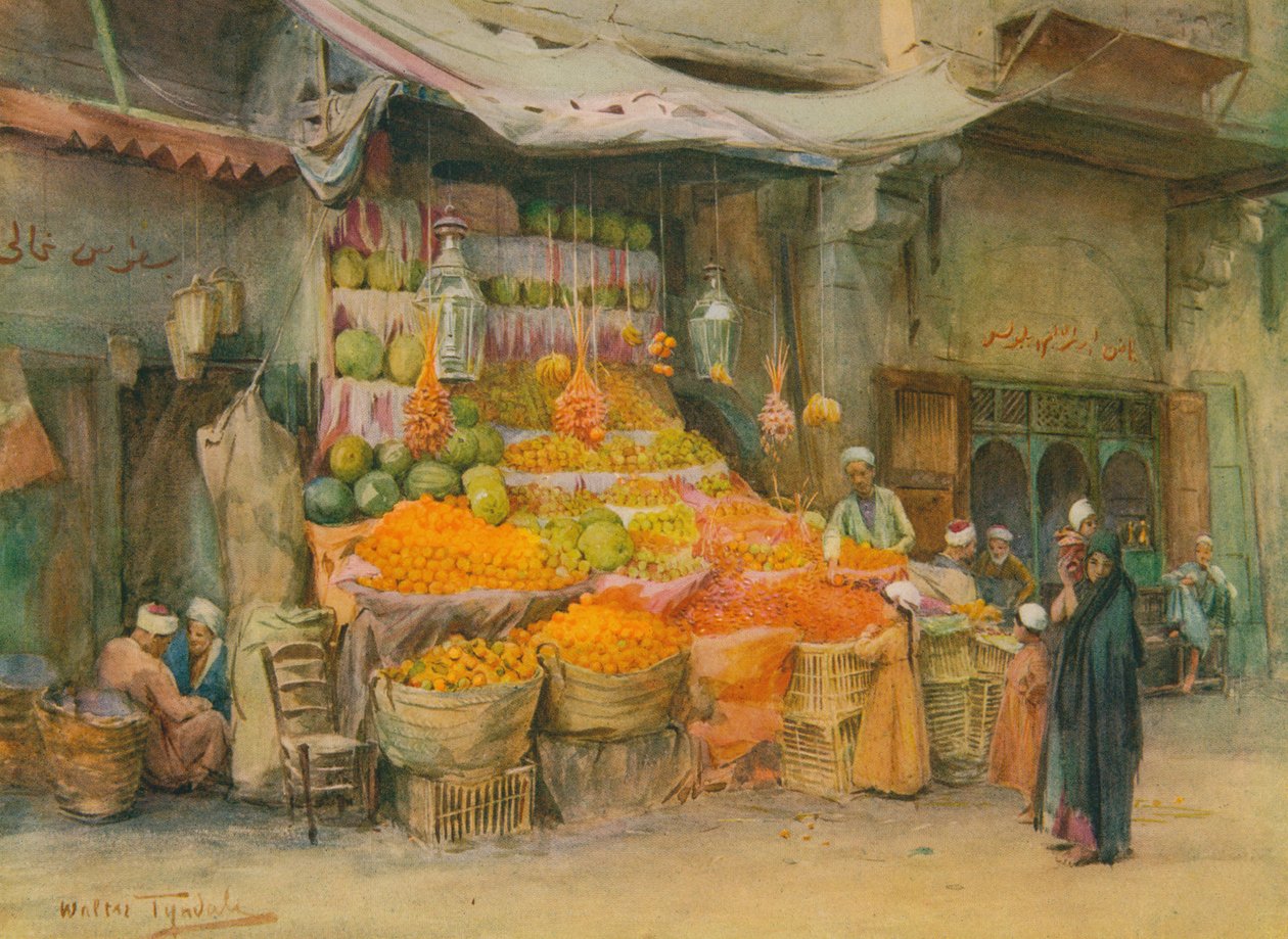 Ovocný stánek v Bulaku, c1905, 1912 od Walter Frederick Roofe Tyndale