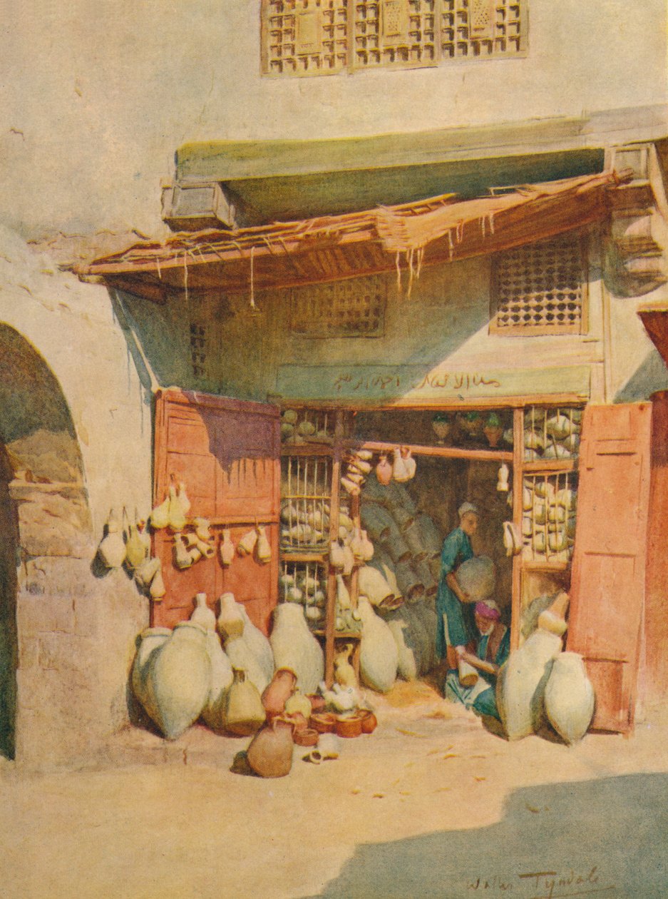Hrnčířský bazar v nilské vesnici, c1905, 1912 od Walter Frederick Roofe Tyndale