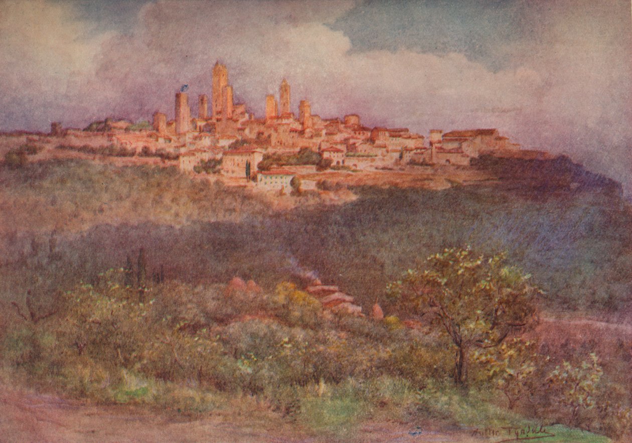 San Gimignano z Val DElsa, c1900 1913 od Walter Frederick Roofe Tyndale