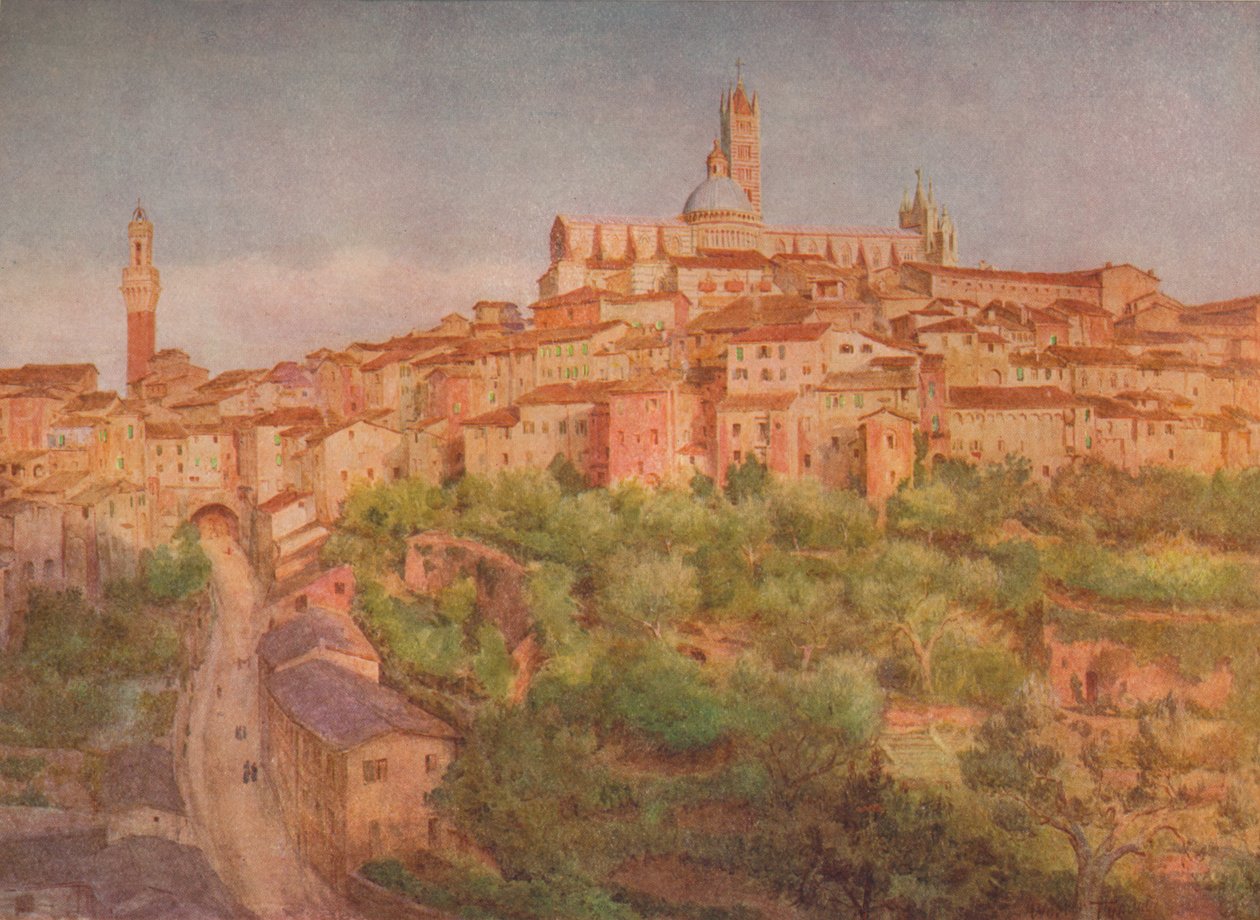 Siena: Město na kopci, c1900 1913 od Walter Frederick Roofe Tyndale