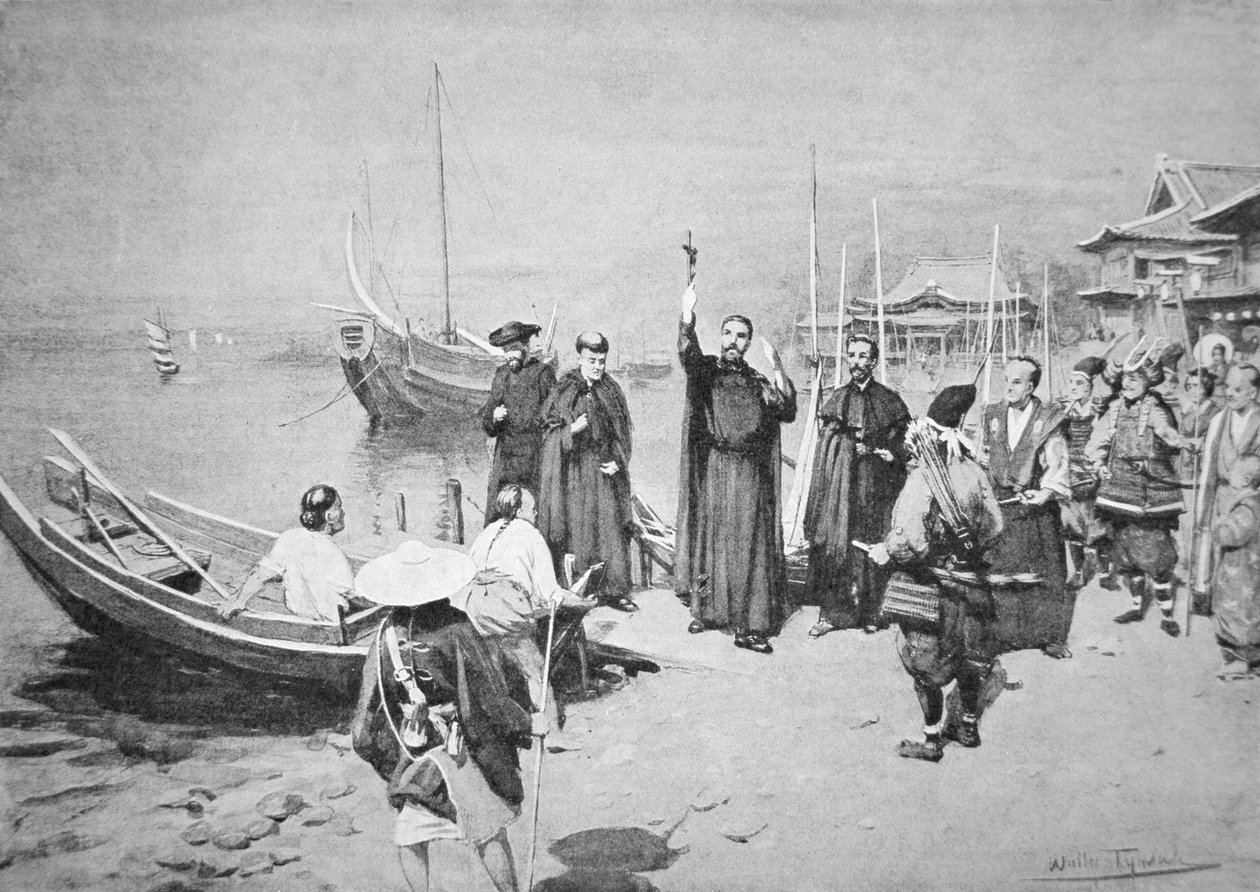 Přistání svatého Františka Xaverského v Kagošimě (litho) od Walter Frederick Roofe Tyndale