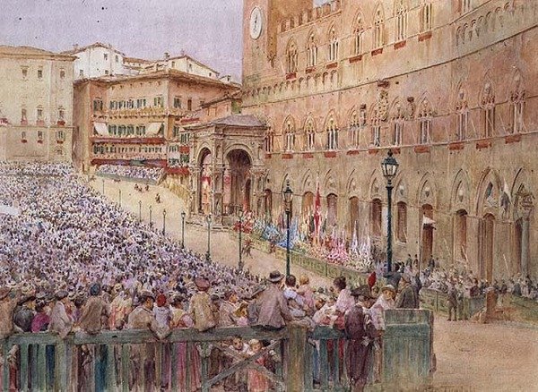 Palio, Siena (akvarel) od Walter Frederick Roofe Tyndale