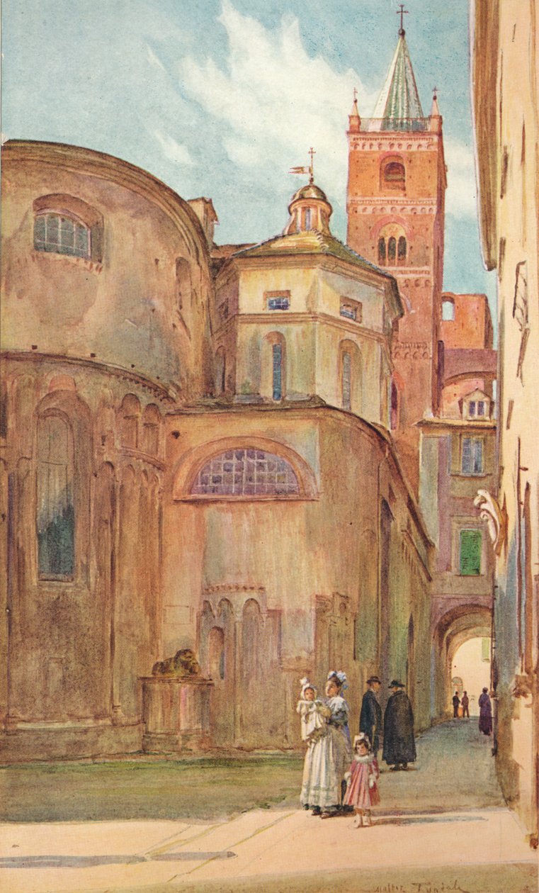 Románský kostel v Albenga, c1910, 1912 od Walter Frederick Roofe Tyndale