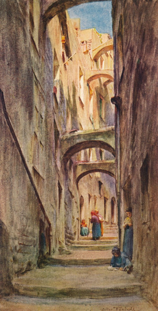 Vicolo della Provvidenza, San Remo, c 1910, 1912 od Walter Frederick Roofe Tyndale