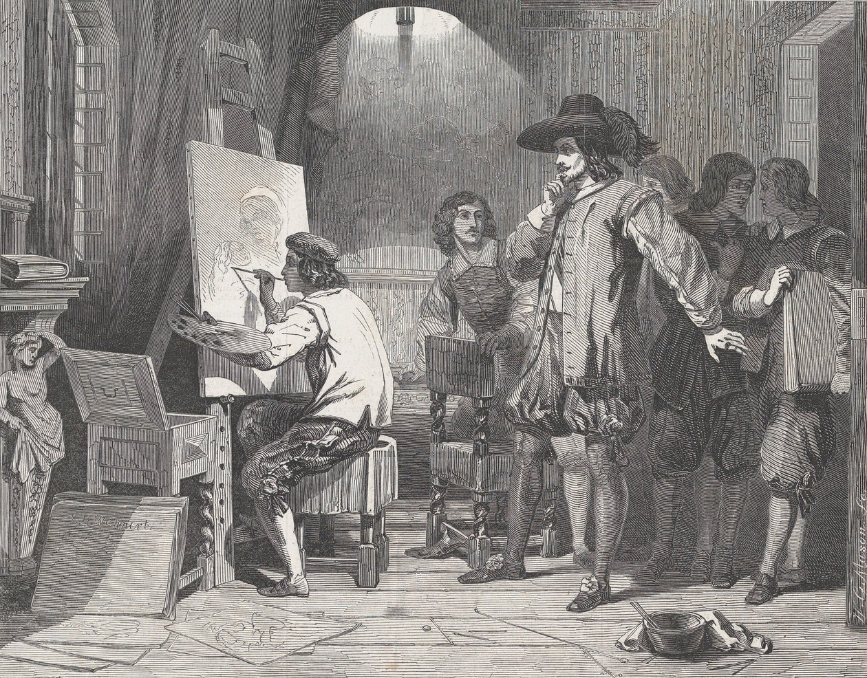 Sebastian Gomez objeven jeho mistrem Murillo, v práci, z Illustrated L..., 29. dubna 1848. od Walter George Mason