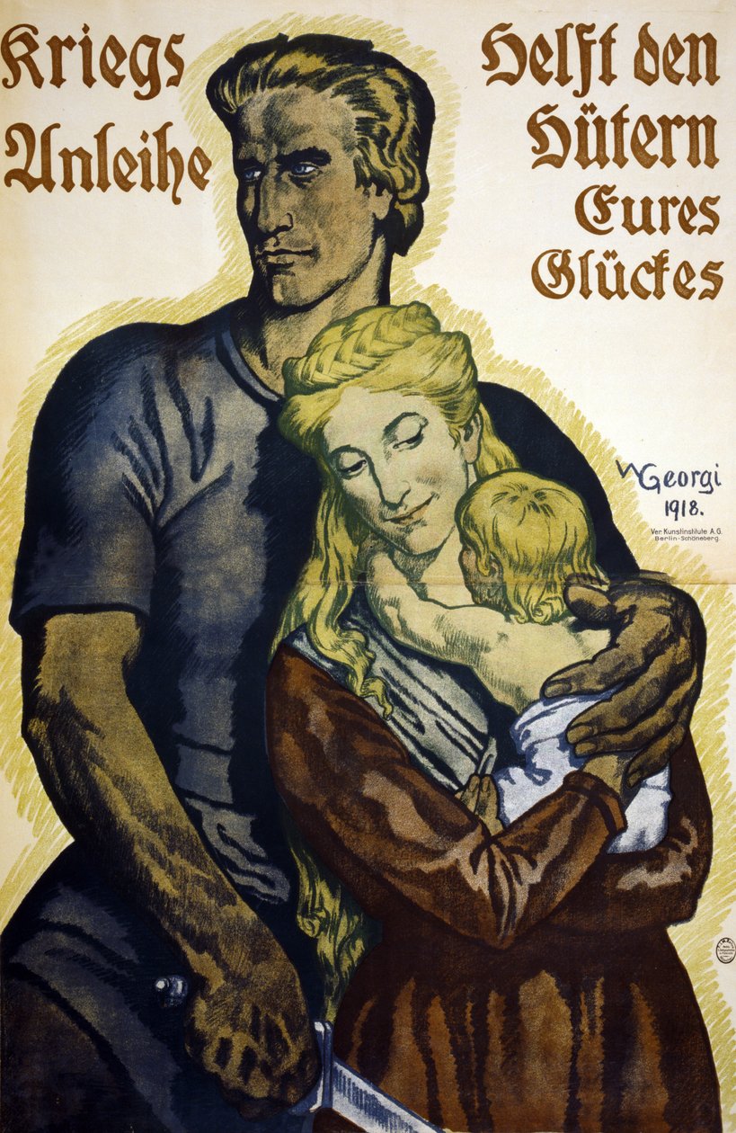 První světová válka 1914-1918. Německý plakát pro předplatitele dluhopisů War Loan od Walter Georgi