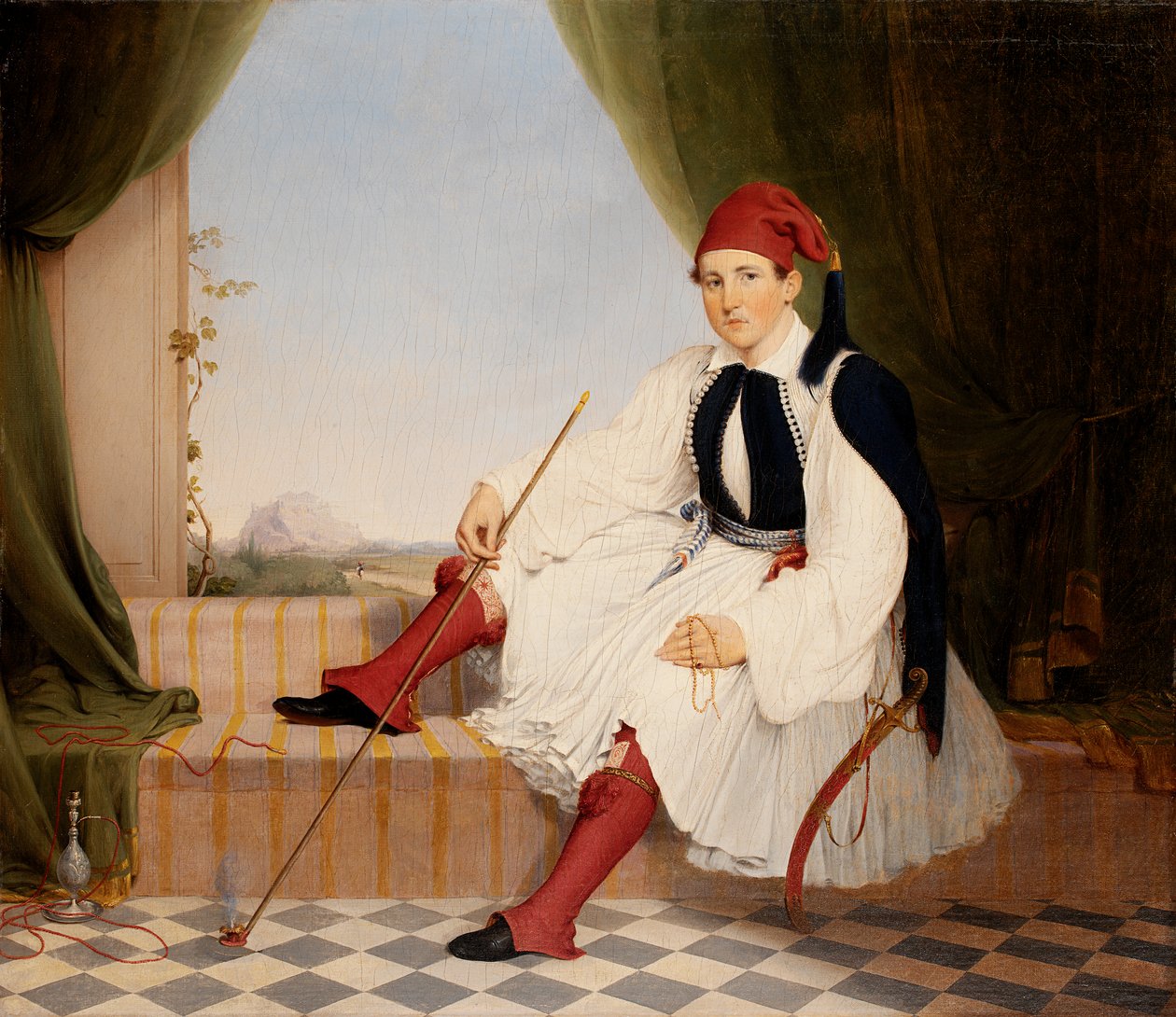 Portrét Johna B. Carmaca, v řeckém kostýmu Evzone, 1853. od Walter Gould