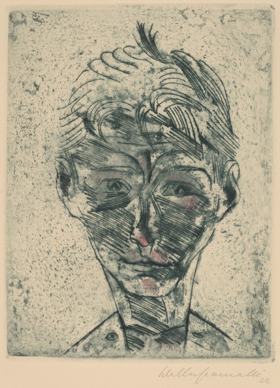 Busta mladého muže, Autoportrét Hlava chlapce, Autoportrét, 19221923. od Walter Gramatte