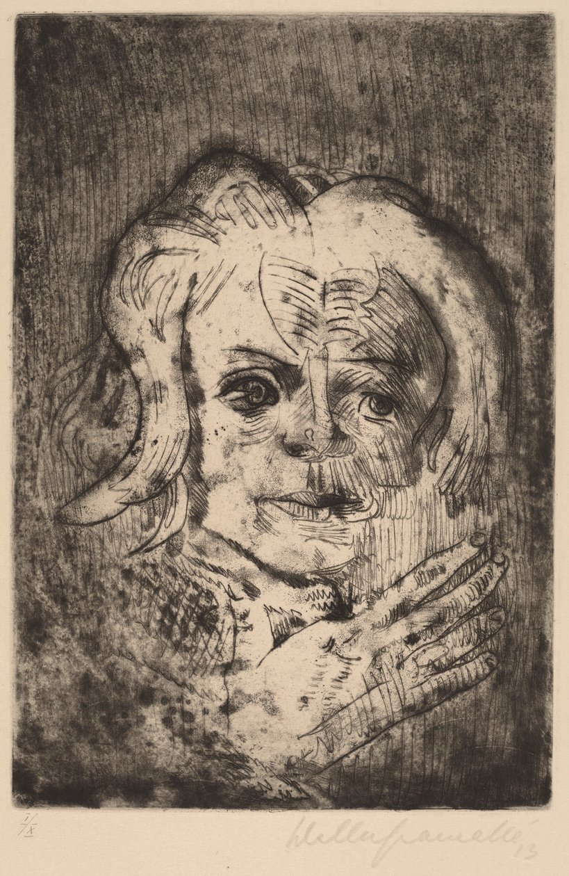 Dívka s rukou, 1923. od Walter Gramatte