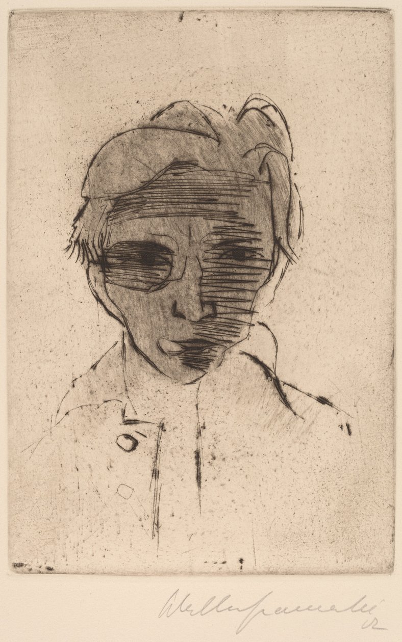 Ponurá tvář, autoportrét Tmavá tvář, autoportrét, 1922. od Walter Gramatte