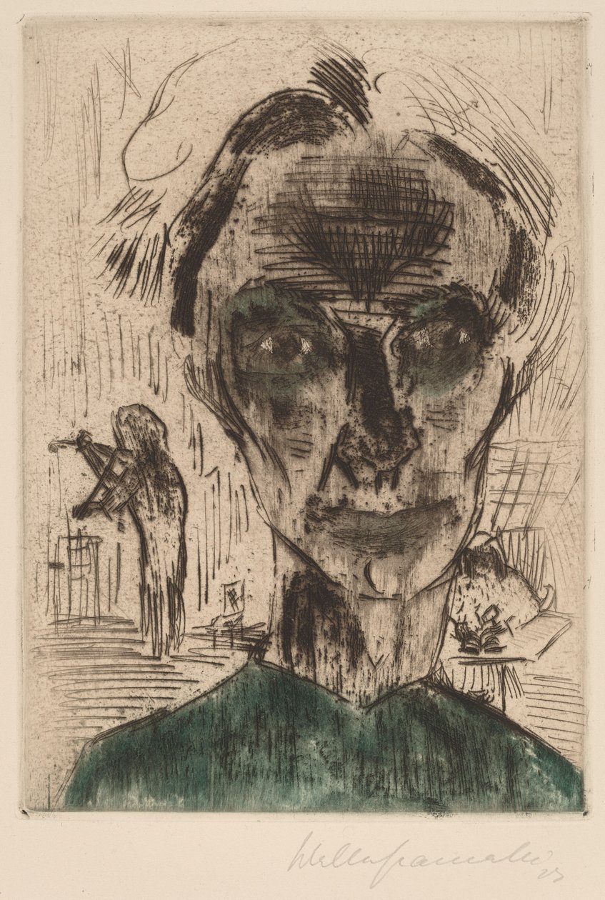 Muž v pokoji, Autoportrét, 1922-1923. od Walter Gramatte