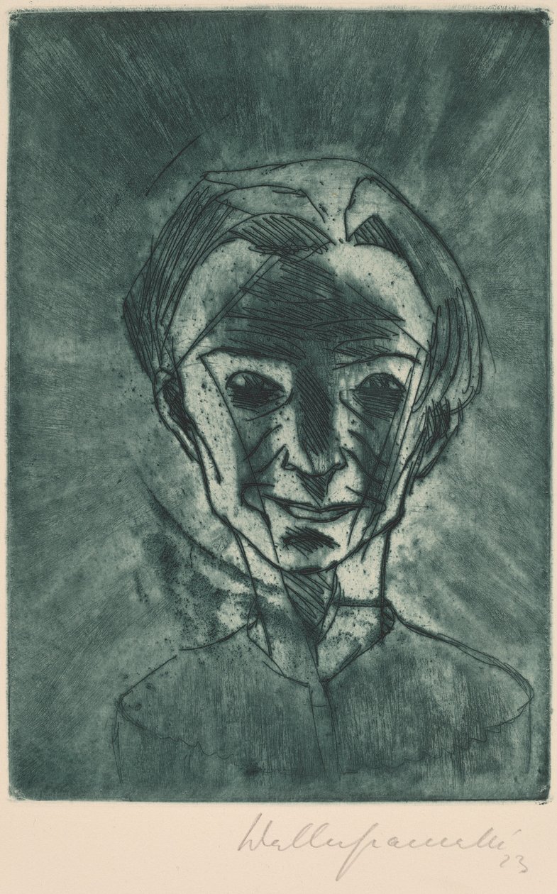 Usměvavá hlava, autoportrét Usměvavá hlava, autoportrét, 1923. od Walter Gramatte