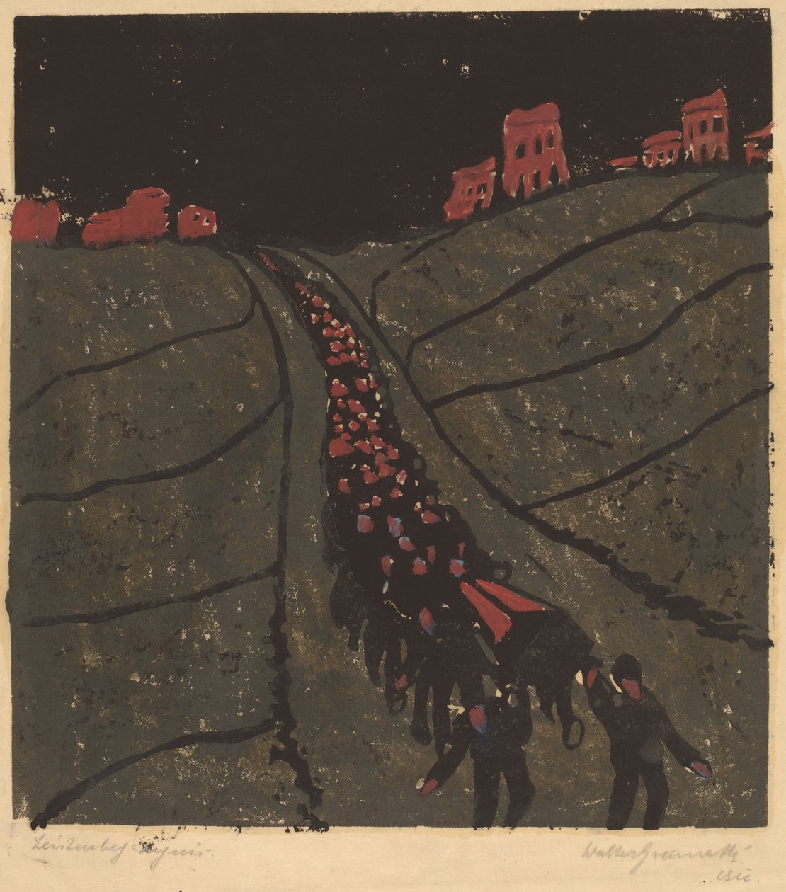 Pohřební pohřeb, 1916. od Walter Gramatte