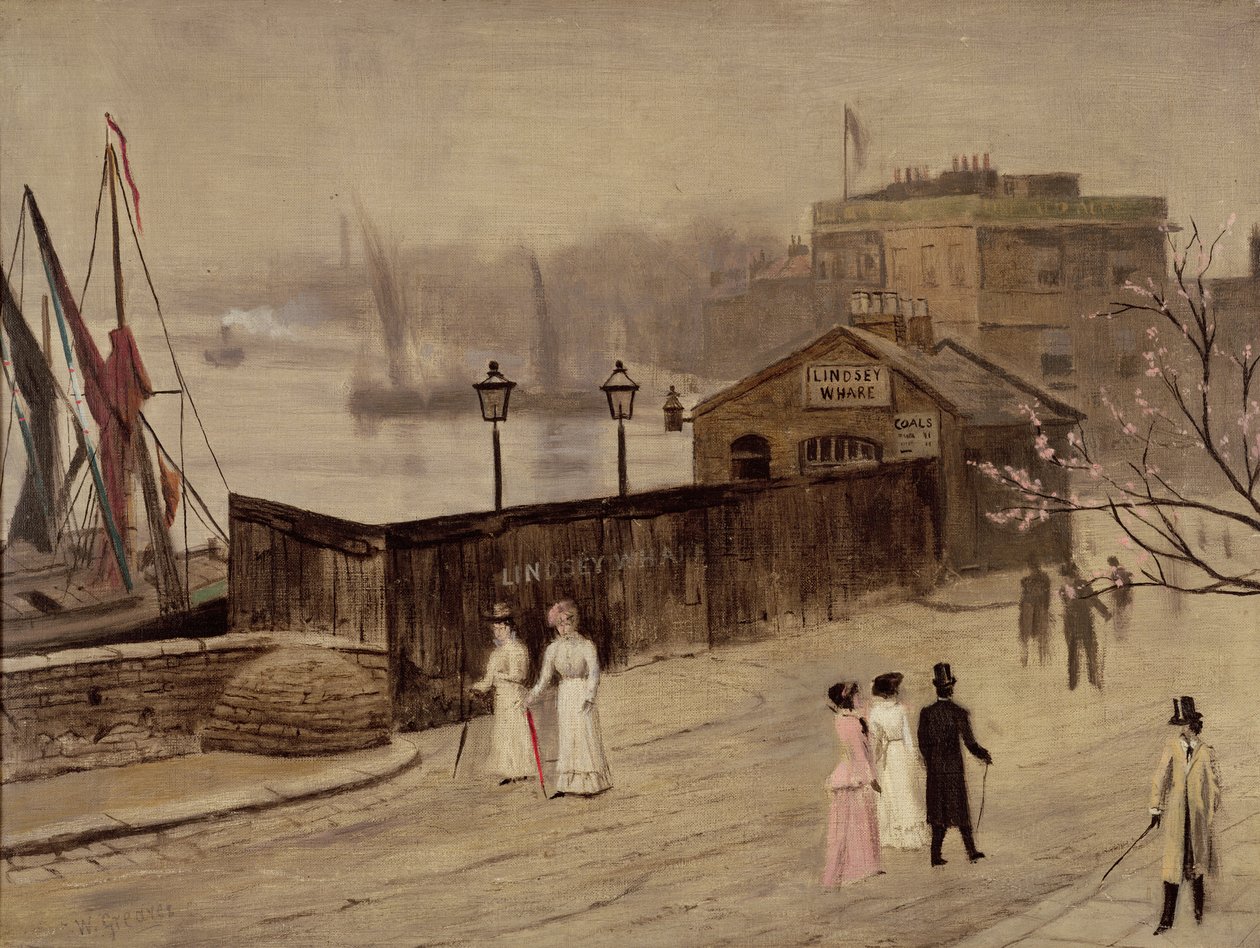 Lindsey Wharf (olej na plátně) od Walter Greaves