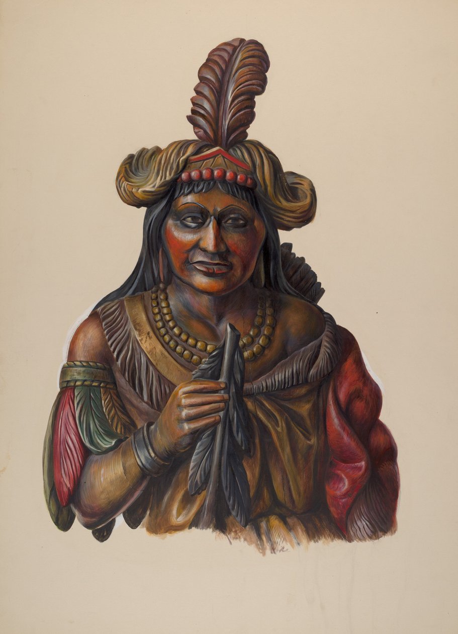 Cigar Store Indian, c. 1937. od Walter Hochstrasser
