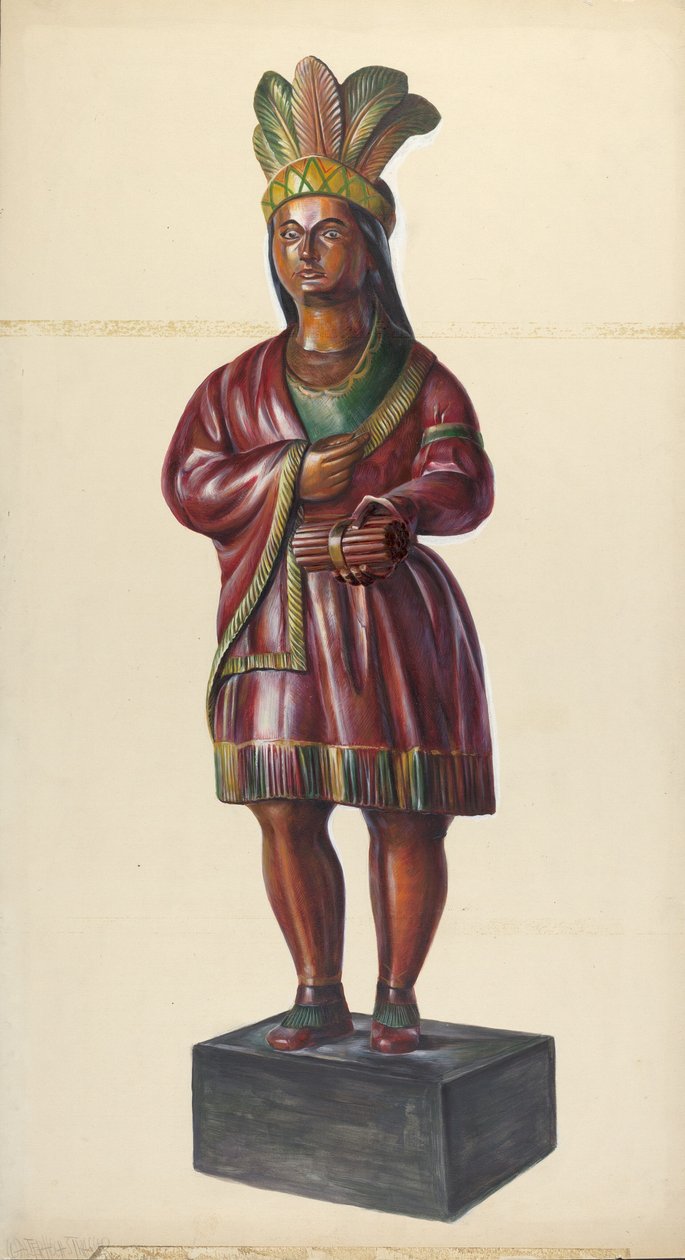Cigar Store Indian, c. 1937. od Walter Hochstrasser