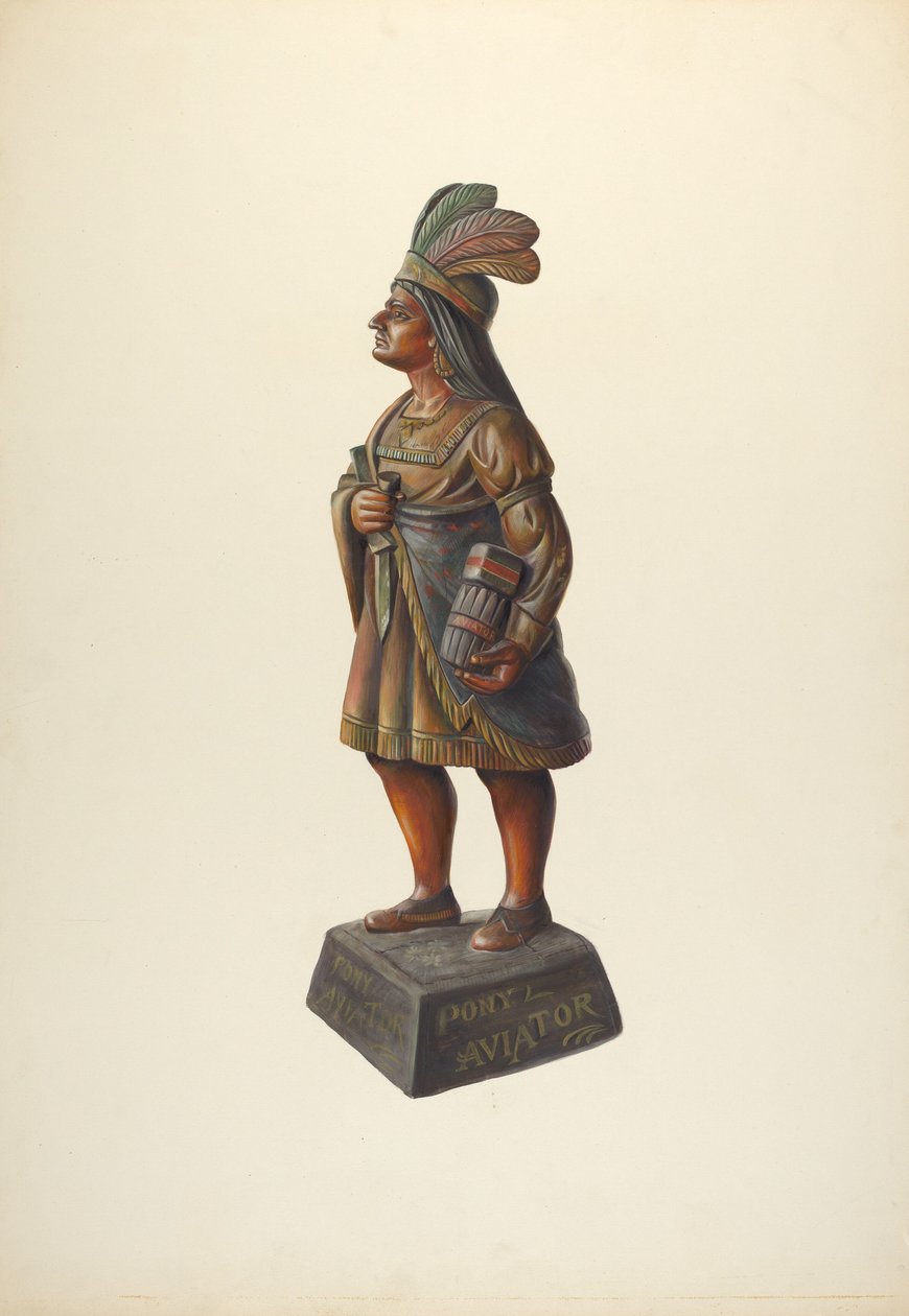 Cigar Store Indian, c. 1937. od Walter Hochstrasser