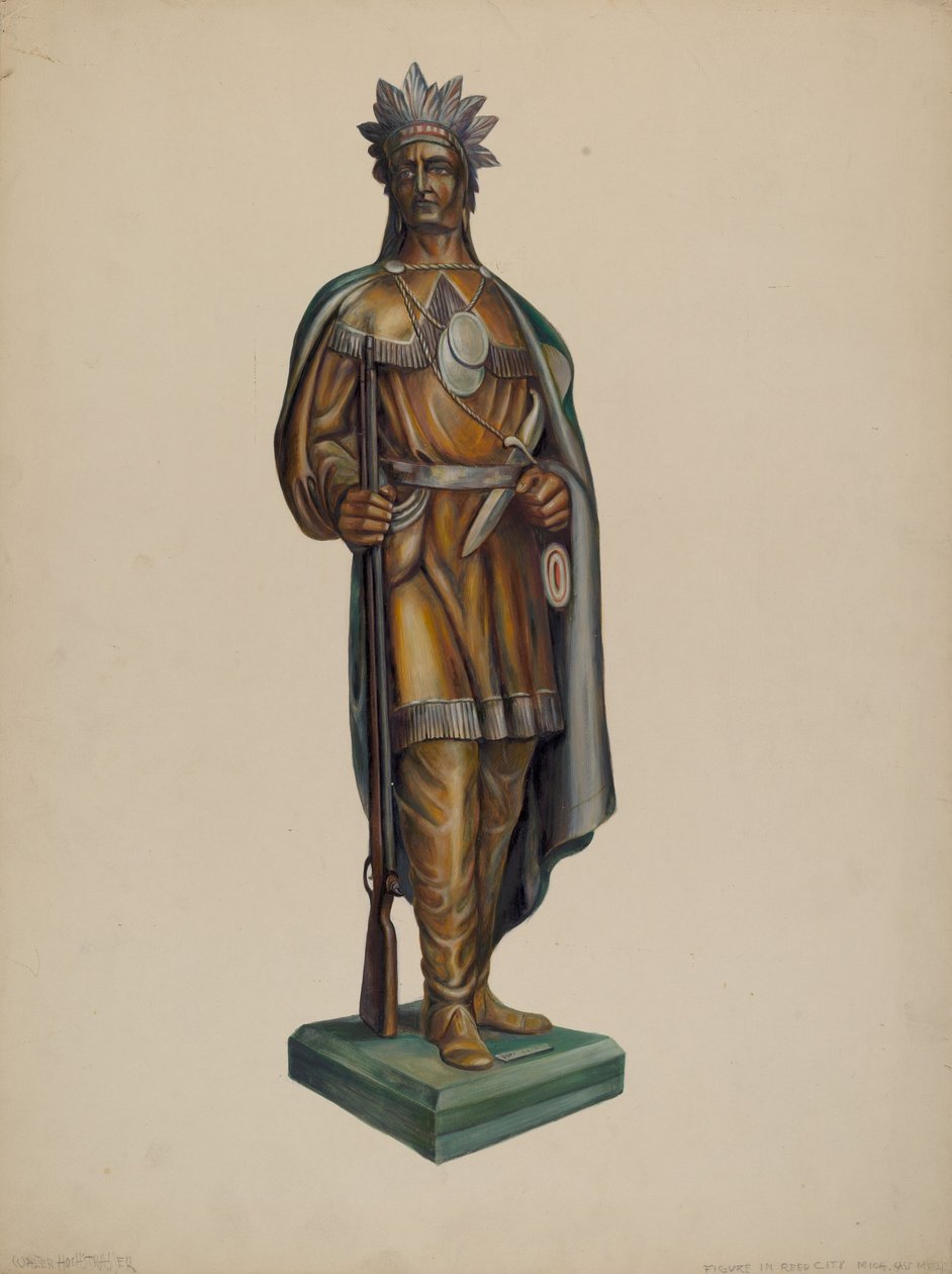 Cigar Store Indian, c. 1938. od Walter Hochstrasser