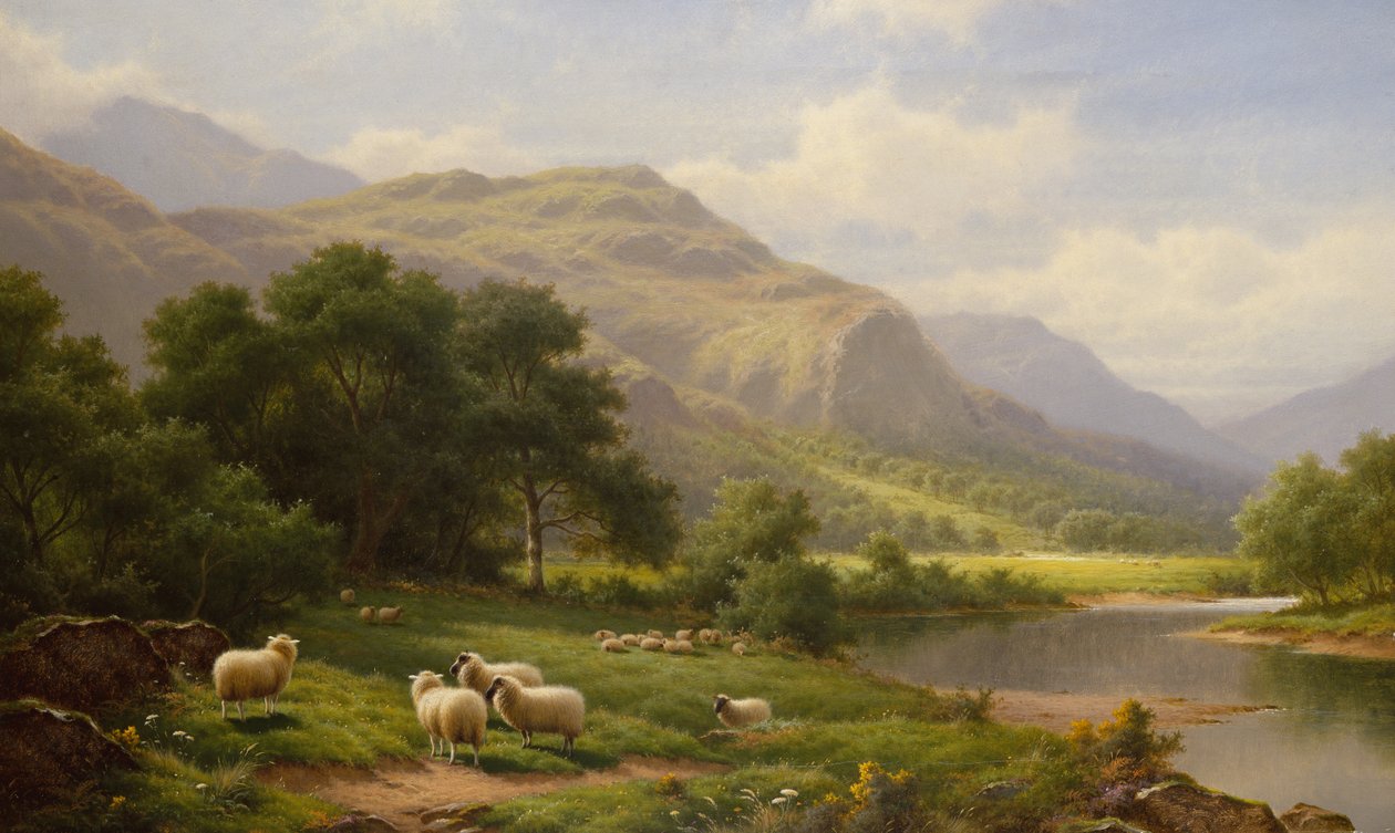 Údolí Lledr, Severní Wales (olej na plátně) od Walter J. Watson
